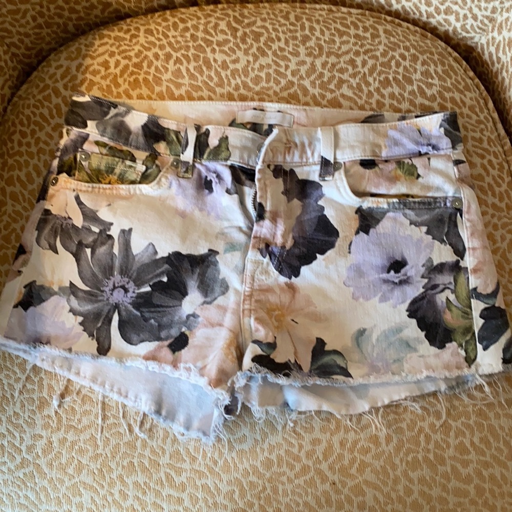 7 for All Mankind floral jean shorts